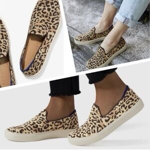 Rothy's Tan Leopard Slip-On Sneakers